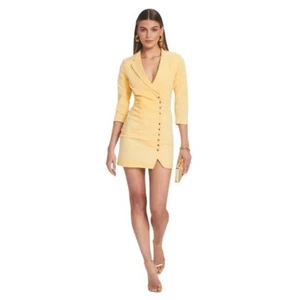 Retrofete Size M Willa Denim Button Up Mini Dress in Lemonade - Picture 1 of 16