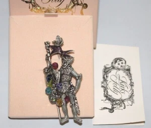 Kirks Folly Rare Knight Brooch With Hanging Charms Vintage - New, Ships Free! - Picture 1 of 8