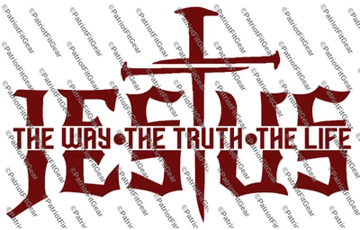 Jesús, El Camino, La Verdad, La Vida, Fe Sobre el Miedo, Calcomanía Vinilo Personalizada Foto 1 de 4