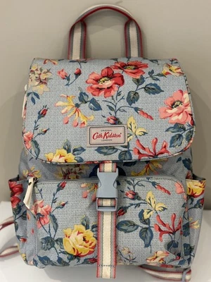 Cath Kidston Floral Blue Vintage Backpack Laptop Section - EXCELLENT  - Image 1 of 4