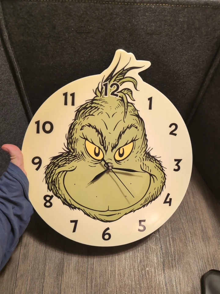 Dr Seuss 2019 The Grinch Who Sold Christmas Face Battery Wall Clock HTF - Image 1 of 4