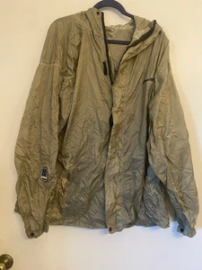 Eddie Bauer Foldable Jacket Mens Extra Large Tan Waterproof Hooded XL - Picture 1 of 11