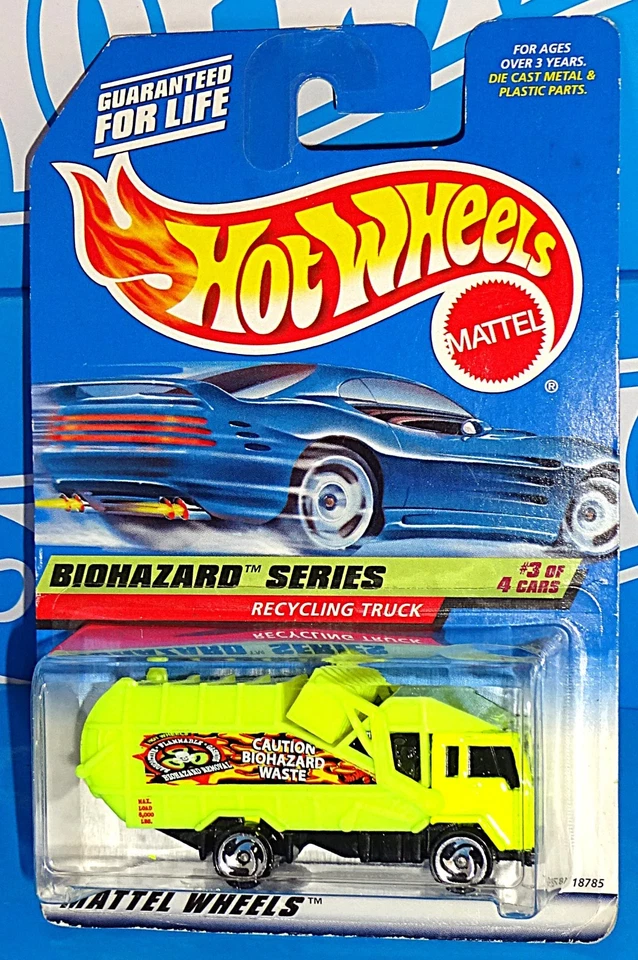 Hot Wheels 1997 Biohazard Series Recycling Truck 3 of 4 Collector #719