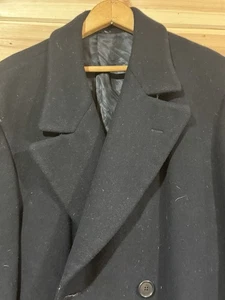 Giorgio Armani Men's Black Label Heavy Outer coat. Wool Cashmere Black Size 44 - Picture 1 of 4
