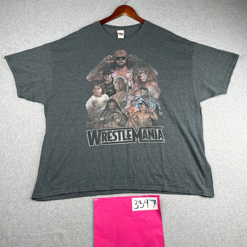 Camisa Wrestle Mania Adulto Gris 3XL Gris Estampado Gráfico Para Hombre Foto 1 de 4