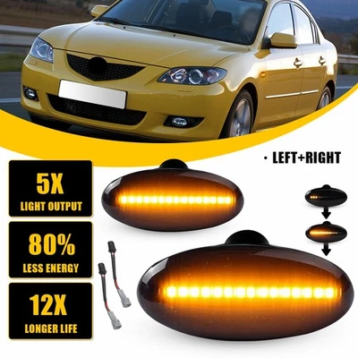 2 PIEZAS Marcador de luz LED ámbar señal lateral para lámparas Mazda 04-14 2 3 5 MPV dinámico Foto 1 de 4