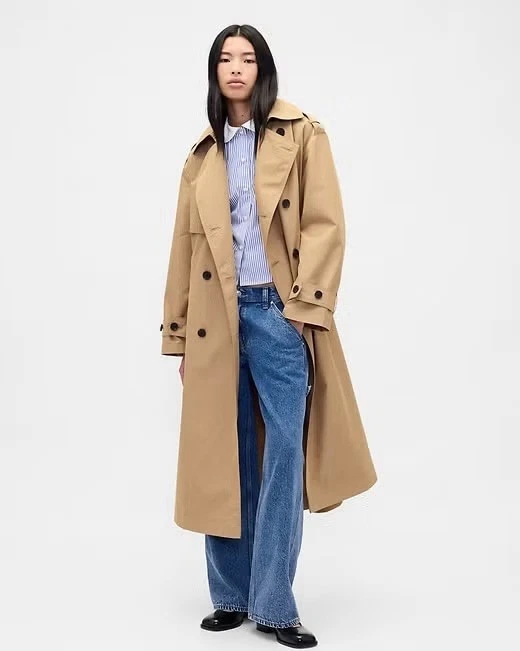 Gap X Sandy Liang Bow-back Trench Coat Size L/XL NWT - Image 1 of 3