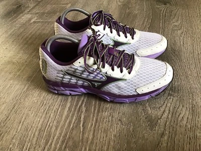 Mizuno Womens Wave Inspire 11 Size 9 Running Shoes White Purple Sneakers - Image 1 of 4