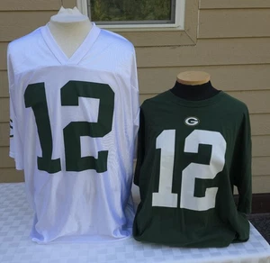 Lot (2) NFL Team Apparel Aaron ROGERS #12 Green Bay Packers Jersey & TShirt EUC - Picture 1 of 15