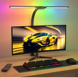 SIBRILLE RGB Doppelkopf Schreibtischlampe LED dimmbar, 22W 80CM Klemmbare - Bild 1 von 7