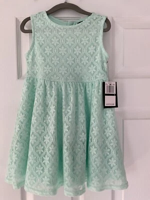 4T DKNY Mint Green Eyelet Sleeveless Tank Dress, Spring/Summer NWT - Image 1 of 2