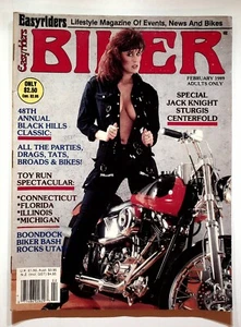 1989 February Biker Magazine Harley-Davidson Motorcycle Drags Sturgis Tattoos - Picture 1 of 9