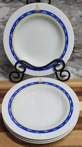 Swid Powell Justin Terzi South Shore Shallow Soup Bowls Set of 4 Round Sailboat - Picture 1 of 7