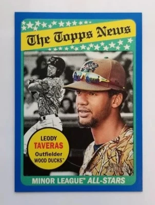 2018 Topps Heritage Minor League Leody Taveras News All Star Blue Parallel 21/99 - Image 1 of 2