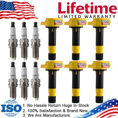 6 pacotes de bobinas de ignição UF603 & plugue de estacionamento para 2009-2014 Acura TL 3.7L V6 novo em folha - Imagem 1 de 4