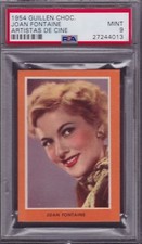 1954 JOAN FONTAINE GUILLEN CHOCOLATES - PSA 9 - (1 OF 1) ARTISTAS/CINE - RARE