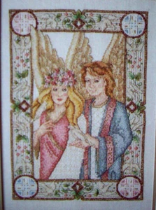 Modern Guardian Angels cross stitch pattern - Picture 1 of 2