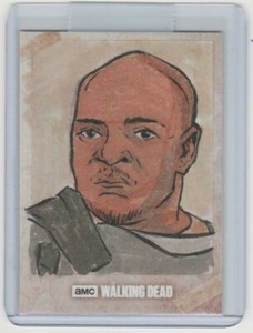 TOPPS WALKING DEAD EVOLUTION T-DOG SKETCH CARD BY ARTIST MARLO AGUNOS  1/1!