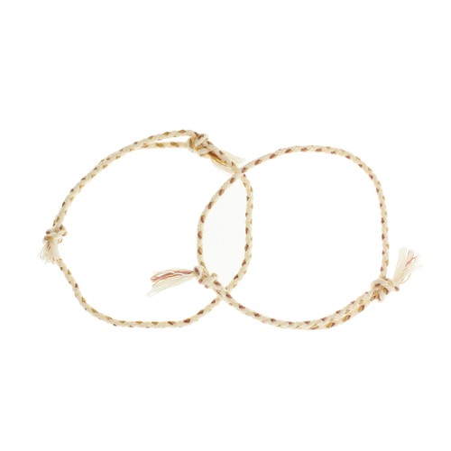 OFF WHITE Bracciali in cotone intrecciato 9" 1 2 mm crema e marrone 2 braccialetti N729