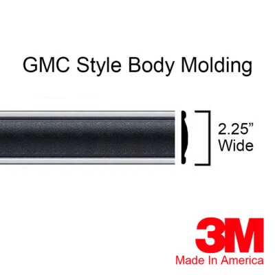 GMC C/K Pickup Suburban Black Side Body Trim Molding 2.25" x 320" By Brickyard - Image 1 of 3