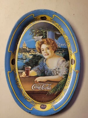 Coca Cola Tip Tray Reproduced 1973 Collectible 6" X 4 1/2" 1904 COKE ART VINTAGE - Image 1 of 4
