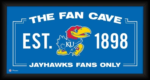 Kansas Jayhawks Framed 10" x 20" Fan Cave Collage Cover