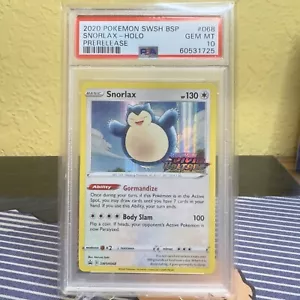 Pokemon Snorlax SWSH068 Vivid Voltage Prerelease Card PSA 10 - Picture 1 of 2