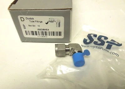 Dulok Male Elbow 3/8" Tube OD X 1/4" Male NPT 316 Stainless Instrument <ISSD6ME2 - Image 1 of 2