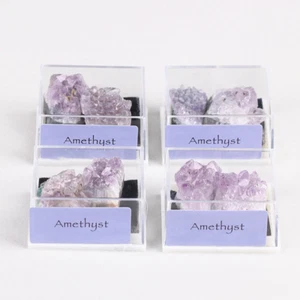 1 Caja Natural Púrpura Amatista Geoda Crystal Cluster Point Muestra Mineral - Imagen 1 de 4