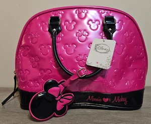 DISNEY x LOUNGEFLY Pink Minnie Loves Mickey Large Dome Satchel Bowling Bag NWD - Picture 1 of 14