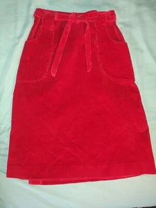 Vintage 1970er rot Cord Orvis Midi Wickelrock Medium Wale Größe 16 - Bild 1 von 12