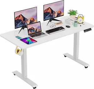 120x60cm Stabil Schreibtisch Höhenverstellbar Elektrisch Standing Desk mit Rolle - Bild 1 von 16
