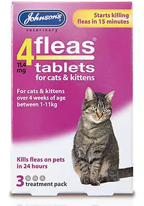Johnson's 4 Comprimidos Pulgas Gato Pulgas 3 Comprimidos - Imagen 1 de 3