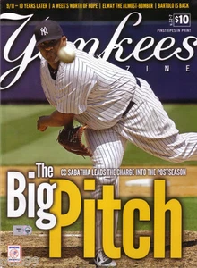 MARIANO RIVERA 602 SAVES SCORECARD CC SABATHIA PROGRAM w/MLB HOLO 9/19/11 GAME - Picture 1 of 3