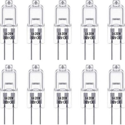 10x Leuchtmittel G4 Halogen 10W 20W 12V Lampe Lampen Stiftsockel Birne Warmweiß - Bild 1 von 4