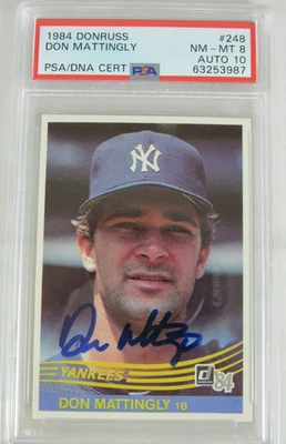 1984 Donruss #248 Don Mattingly RC Rookie Auto PSA 8/10 G861 - Image 1 of 2
