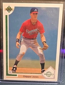 1991 Upper Deck  Chipper Jones 55 Top Prospect Atlanta Braves RC HOF Rookie - Picture 1 of 2