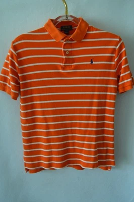 Polo Ralph Lauren Boys L 14-16 Striped Orange/White Short Sleeve Polo - Image 1 of 4