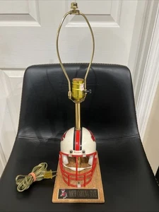 VINTAGE NORTH CAROLINA STATE WOLFPACK MINI MICRO FOOTBALL HELMET LAMP TESTED - Picture 1 of 22