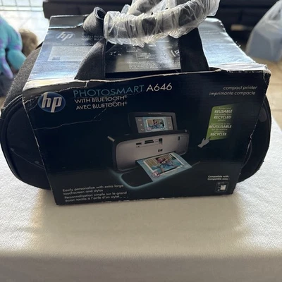 New HP Photosmart A646 Printer w/Bluetooth Carry Case & HP 110 Tri-color Ink Pk - Image 1 of 4
