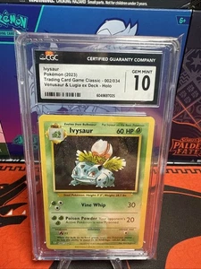 Ivysaur 002/034 Gioco di Carte Collezionabili Classico Holo. CGC 10 - Foto 1 di 2