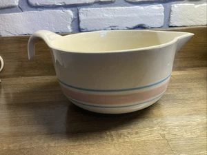 NICE Vintage McCoy # 029 Pink and Blue Band Bowl with Handle - Picture 1 of 4