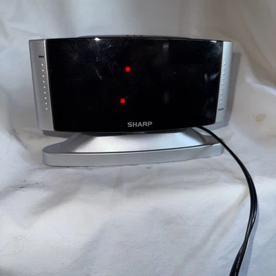 Sharp LED Digital Alarm Clock, Swivel Base, Silver Case, Red Display, SPC033D - Image 1 of 3