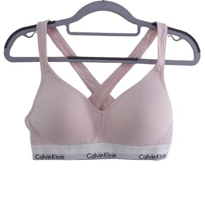 Bralette acolchado moderno de algodón para mujer Calvin Klein talla L rosa QF1654 Foto 1 de 4