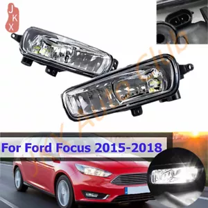 Fit For Ford Focus 2015-2018 LH+RH Fog Lights LED Front Bumper Driving Lamps k - Picture 1 of 7