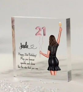 21st Birthday Best Friend Gift - riendship Gift, BFF Personalised Gift, Acrylic - Picture 1 of 5