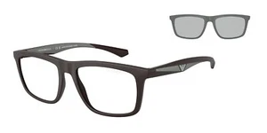 EMPORIO ARMANI EA4235 61861W Matte Brown Clear 55 mm Men's Sunglasses - Picture 1 of 1