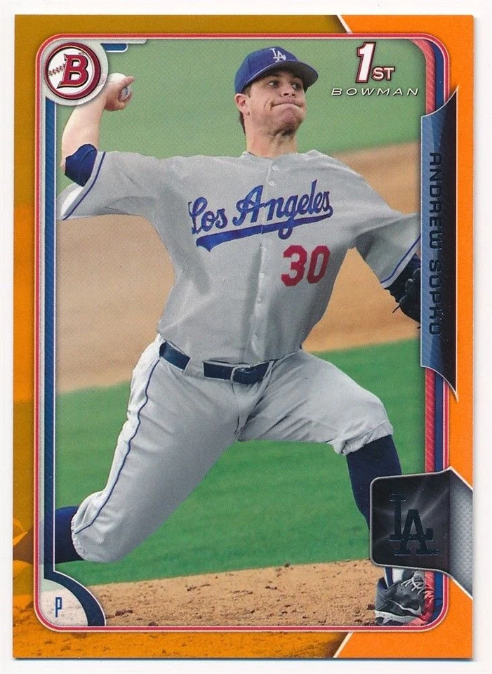 ANDREW SOPKO RC 2015 BOWMAN ORANGE PARALLEL ROOKIE#11/25!DODGERS P RC FUTURE - Image 1 of 1