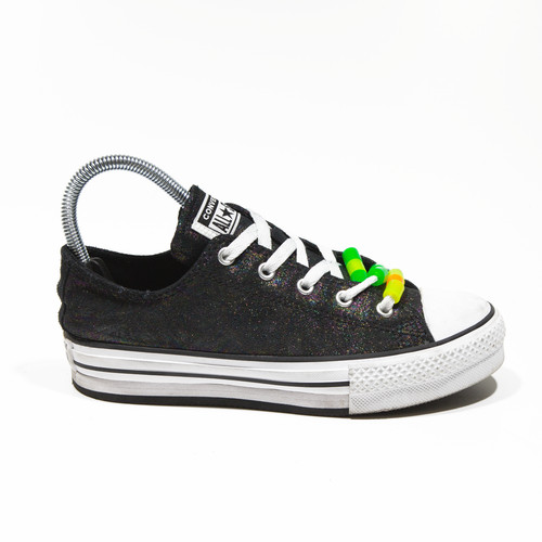 CONVERSE Sneaker Scarpe da Ginnastica Nero Tela Donna UK 2 5