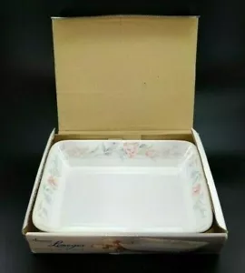 American Limoges Flowers Rectangular Baker Dish Casserole Porcelain 10-1/2 in - Picture 1 of 12